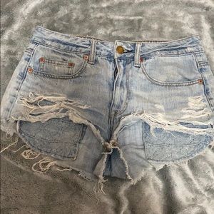 American Eagle distressed jean shorts